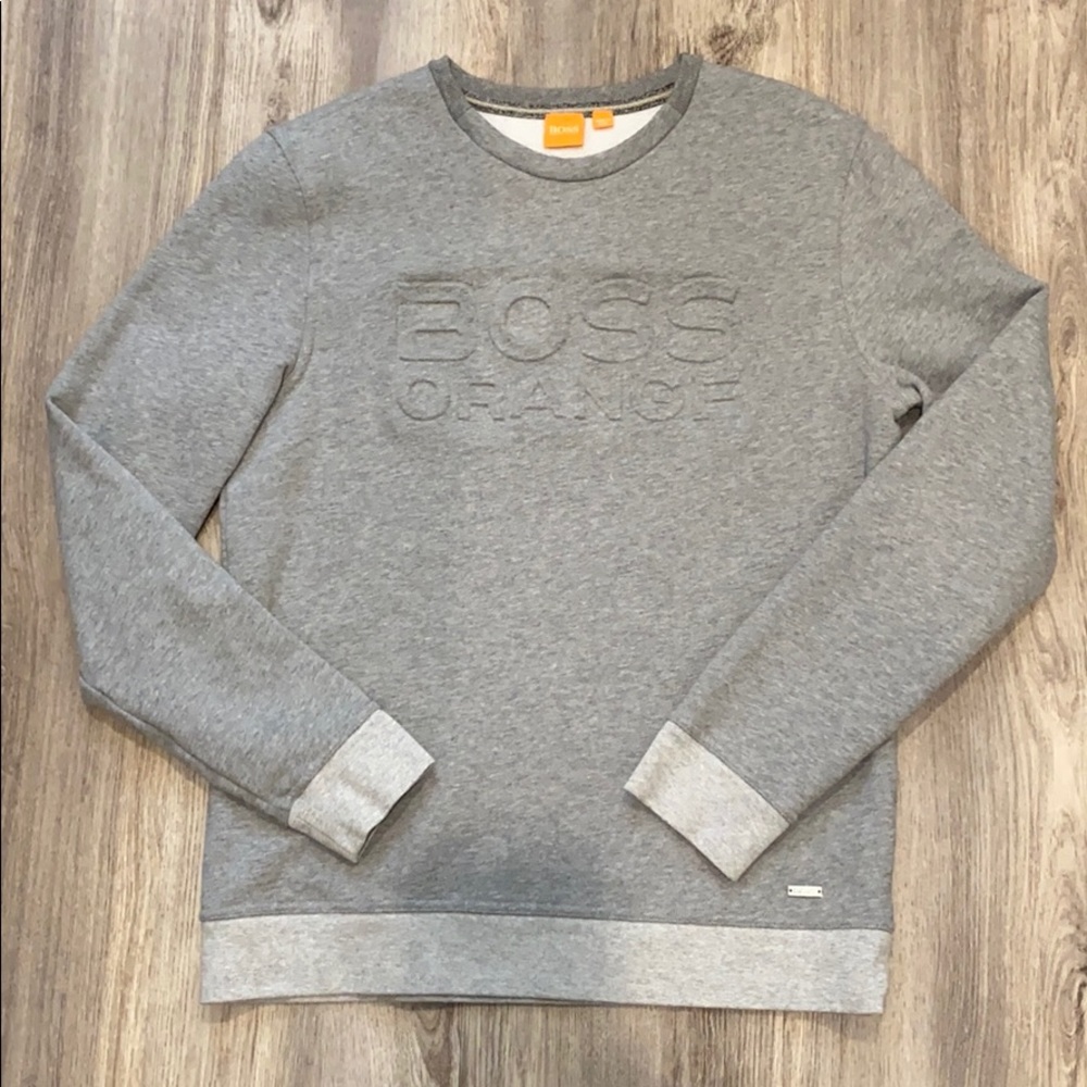Hugo Boss Orange Heather Grey Sweat Shirt